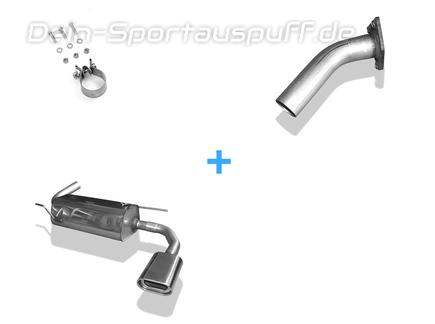 Fox Edelstahl Sportauspuff Mitsubishi Pajero Montero V60 Diesel 135x80mm flachoval eingerollt abgeschrägt mit Absorber