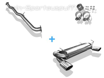 Fox Edelstahl Duplex Racing-Komplettanlage ab Kat. Nissan 350Z Coupe u. Roadster 115x85mm oval eingerollt abgeschrägt
