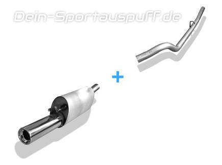 Fox Edelstahl Racing-Komplettanlage ab Kat. Opel Corsa A CC 1x90mm rund eingerollt gerade mit Absorber