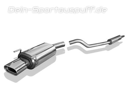 Fox Edelstahl Sportauspuff-Komplettanlage ab Kat Ø60mm-System Opel Corsa B 135x80mm flachoval eingerollt abgeschrägt mit Absorber