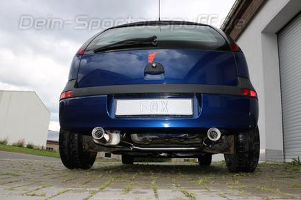 Fox Edelstahl Duplex Racing-Komplettanlage ab Kat. Opel Corsa C 1x90mm rund eingerollt gerade mit Absorber