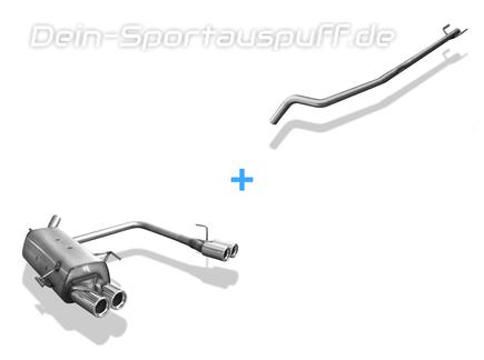 Fox Edelstahl Duplex Racing-Komplettanlage ab Kat. Opel Corsa C 2x76mm rund eingerollt gerade mit Absorber