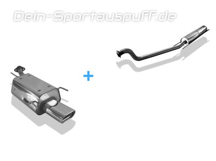 Fox Edelstahl Sportauspuff-Komplettanlage ab Kat Opel Astra G CC Fließheck 135x80mm flachoval eingerollt abgeschrägt mit Absorber