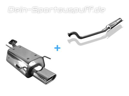 Fox Edelstahl Sportauspuff-Komplettanlage ab Kat Opel Astra G Stufenheck 135x80mm flachoval eingerollt abgeschrägt mit Absorber