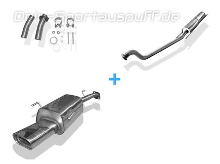 Fox Edelstahl Sportauspuff-Komplettanlage ab Kat Opel Astra G Caravan 135x80mm flachoval eingerollt abgeschrägt mit Absorber