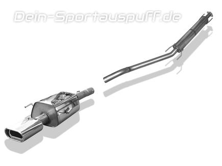 Fox Edelstahl Sportauspuff-Komplettanlage ab Kat Ø60mm-System Opel Astra G Coupe u. Cabrio 135x80mm flachoval eingerollt abgeschrägt mit Absorber