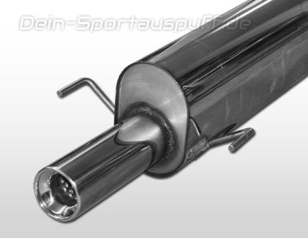 Fox Edelstahl Sportauspuff-Komplettanlage ab Kat Opel Astra G CC OPC 1x90mm rund eingerollt gerade mit Absorber