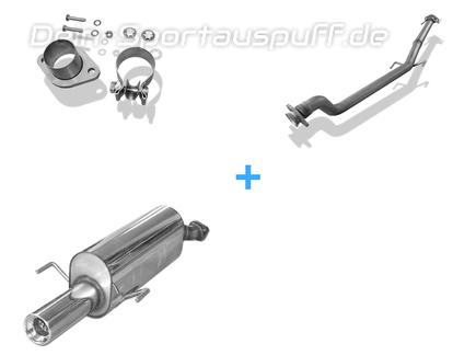 Fox Edelstahl Racing-Komplettanlage ab Kat. Opel Astra G CC OPC 1x90mm rund eingerollt gerade mit Absorber