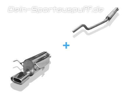 Fox Edelstahl Sportauspuff-Komplettanlage ab Kat Opel Astra H Turbo inkl. GTC 135x80mm flachoval eingerollt abgeschrägt mit Absorber