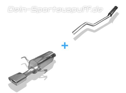 Fox Edelstahl Sportauspuff-Komplettanlage ab Kat Opel Astra H Caravan Turbo 135x80mm flachoval eingerollt abgeschrägt mit Absorber