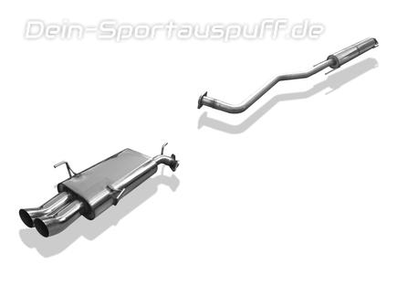 Fox Edelstahl Sportauspuff-Komplettanlage ab Kat Opel Vectra B Fließheck, Stufenheck u. Caravan Bj.96-99 2x76mm DTM rund scharf gerade