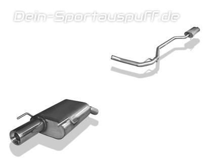 Fox Edelstahl Sportauspuff-Komplettanlage ab Kat Opel Vectra C inkl. GTS 1x90mm rund eingerollt gerade mit Absorber
