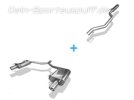Fox Edelstahl Duplex Sportauspuff-Komplettanlage ab Kat Opel Vectra C inkl. GTS 1x90mm rund eingerollt abgeschrägt mit Absorber