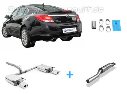 Fox Edelstahl Duplex Sportauspuff-Komplettanlage ab Kat Opel Insignia 4x4 140x90mm oval eingerollt abgeschrägt mit Absorber