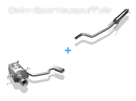Fox Edelstahl Duplex Sportauspuff-Komplettanlage ab Kat Opel Tigra B TwinTop 1x90mm rund eingerollt gerade mit Absorber
