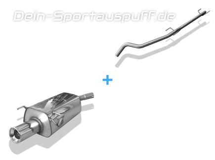 Fox Edelstahl Racing-Komplettanlage ab Kat. Opel Tigra B TwinTop 1x90mm rund eingerollt gerade mit Absorber