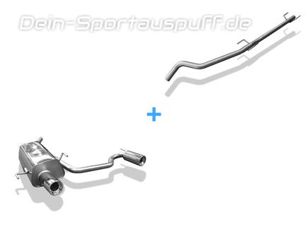 Fox Edelstahl Duplex Racing-Komplettanlage ab Kat. Opel Tigra B TwinTop 1x90mm rund eingerollt gerade mit Absorber