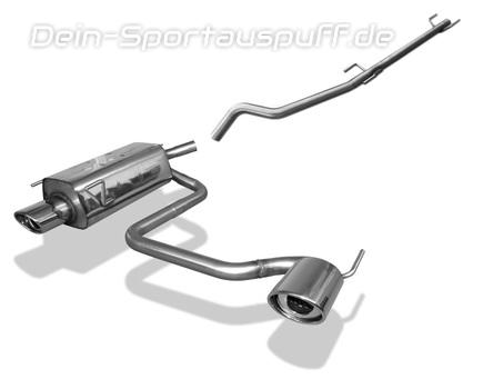 Fox Edelstahl Duplex Racing-Komplettanlage ab Kat. Opel Tigra B TwinTop 115x85mm oval eingerollt abgeschrägt mit Absorber