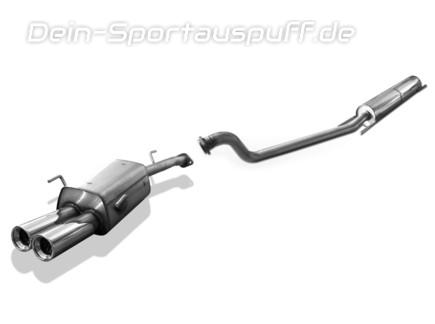 Fox Edelstahl Sportauspuff-Komplettanlage ab Kat Opel Zafira A 2x76mm rund eingerollt gerade mit Absorber