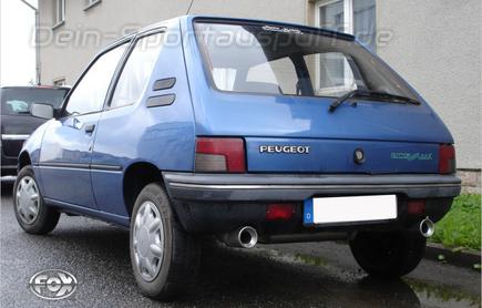 Fox Edelstahl Duplex Racing-Komplettanlage ab Kat. Peugeot 205 1x90mm rund eingerollt gerade mit Absorber