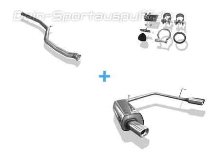 Fox Edelstahl Duplex Racing-Komplettanlage ab Kat. Peugeot 206 S16 Fließheck u. Cabrio ab 99 88x79mm rechteckig eingerollt abgeschrägt mit Absorber