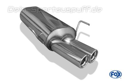 Fox Edelstahl Racing-Komplettanlage ab Kat. Peugeot 306 Fließheck 2x76mm rund eingerollt gerade mit Absorber