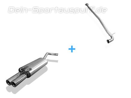 Fox Edelstahl Racing-Komplettanlage ab Kat. Renault 19 5-türig u. Cabrio 2x76mm rund eingerollt gerade mit Absorber