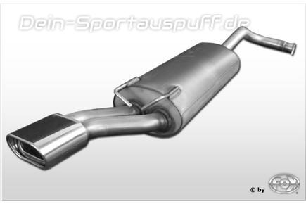 Fox Edelstahl Racing-Komplettanlage ab Kat. Renault 19 Chamade 160x80mm flachoval eingerollt abgeschrägt mit Absorber