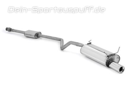 Fox Edelstahl Sportauspuff-Komplettanlage ab Kat Renault Megane 1 Coach 1x90mm rund eingerollt gerade mit Absorber