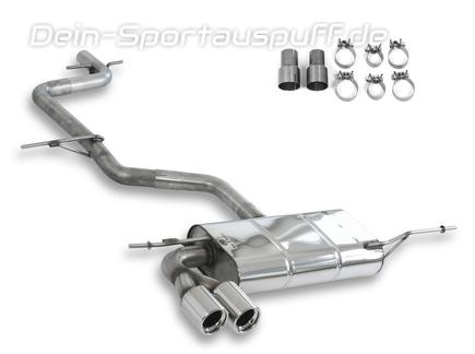 Fox Edelstahl Racing-Komplettanlage ab Kat. Seat Altea 5P1 2x80mm rund eingerollt gerade mit Absorber