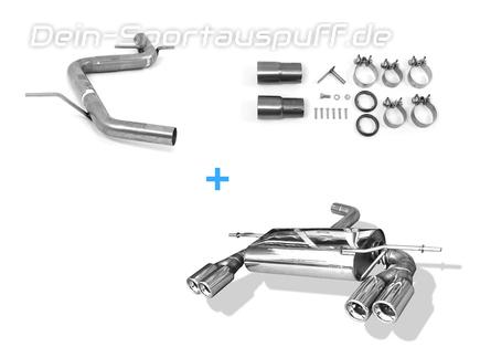 Fox Edelstahl Duplex Racing-Komplettanlage ab Kat. Seat Altea 5P1 2x80mm rund eingerollt gerade mit Absorber