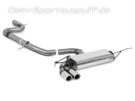 Fox Edelstahl Racing-Komplettanlage ab Kat. Ø70mm-System Seat Altea 5P1 2x76mm rund eingerollt abgeschrägt mit Absorber
