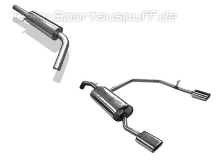 Fox Edelstahl Duplex Sportauspuff-Komplettanlage ab Kat Skoda Octavia 1U 135x80mm flachoval eingerollt abgeschrägt mit Absorber