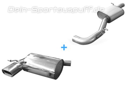 Fox Edelstahl Sportauspuff-Komplettanlage ab Kat Skoda Yeti 4x4 Benzin 160x80mm flachoval eingerollt abgeschrägt mit Absorber