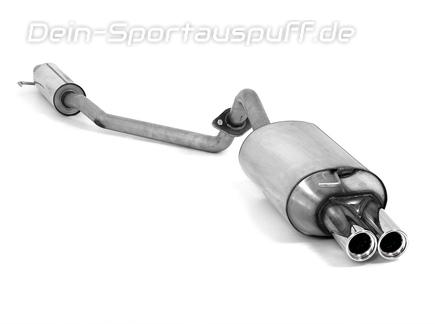 Fox Edelstahl Sportauspuff-Komplettanlage ab Kat Toyota Corolla E12 1.8 TS Schrägheck 2x80mm rund eingerollt gerade mit Absorber