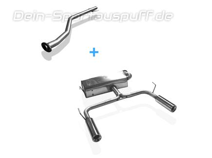 Fox Edelstahl Duplex Racing-Komplettanlage ab Kat. Toyota Celica T23 Bj.99-05 1x90mm rund eingerollt gerade mit Absorber