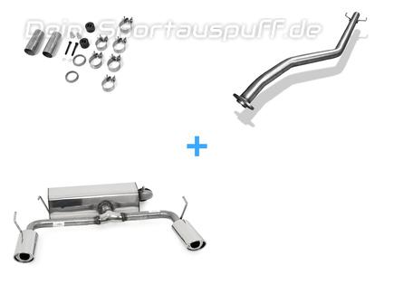 Fox Edelstahl Duplex Racing-Komplettanlage ab Kat. Toyota Celica T23 Bj.99-05 115x85mm oval eingerollt abgeschrägt mit Absorber