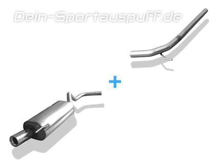 Fox Edelstahl Racing-Komplettanlage ab Kat. VW Polo 6N 1x80mm rund eingerollt gerade mit Absorber