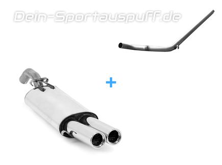 Fox Edelstahl Racing-Komplettanlage ab Kat. VW Golf 2 2x76mm rund eingerollt gerade mit Absorber
