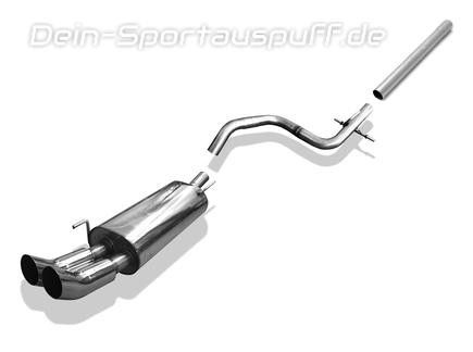 Fox Edelstahl Racing-Komplettanlage ab Kat. VW Golf 3 inkl. Cabrio 2x76mm DTM rund scharf gerade