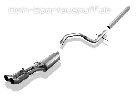 Fox Edelstahl Racing-Komplettanlage ab Kat. VW Golf 3 Variant 2x76mm DTM rund scharf gerade