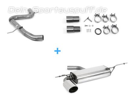 Fox Edelstahl Racing-Komplettanlage ab Kat. VW Golf 6 GTD 129x106mm oval eingerollt abgeschrägt