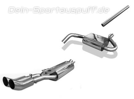 Fox Edelstahl Racing-Komplettanlage ab Kat. VW Vento Typ 1HX 2x76mm DTM rund scharf gerade