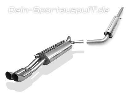 Fox Edelstahl Sportauspuff-Komplettanlage ab Kat VW Bora 1J inkl. Variant 2x76mm DTM rund scharf gerade