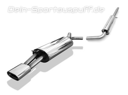 Fox Edelstahl Sportauspuff-Komplettanlage ab Kat VW Bora 1J inkl. Variant 135x80mm flachoval eingerollt abgeschrägt mit Absorber