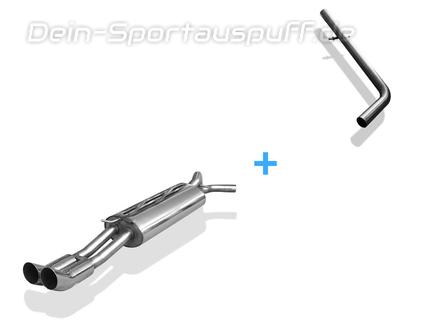 Fox Edelstahl Racing-Komplettanlage ab Kat. VW Bora 1J inkl. Variant 2x76mm DTM rund scharf gerade