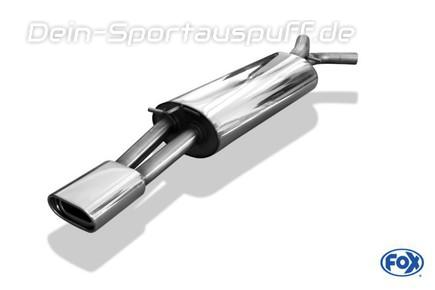 Fox Edelstahl Racing-Komplettanlage ab Kat. VW Bora 1J inkl. Variant 135x80mm flachoval eingerollt abgeschrägt mit Absorber