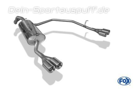 Fox Edelstahl Duplex Racing-Komplettanlage ab Kat. VW Bora 1J inkl. Variant 2x76mm rund eingerollt gerade mit Absorber