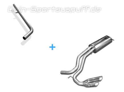 Fox Edelstahl Racing-Komplettanlage ab Kat. Sidepipe VW Bora 1J inkl. Variant 2x70mm rund scharf gerade