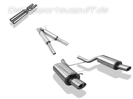Fox Edelstahl Duplex Sportauspuff-Komplettanlage ab Kat VW Passat 3B 3BG 4-Motion 115x85mm oval eingerollt abgeschrägt mit Absorber